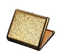 YXZN Metall Zigarettenetui für Herren und Damen Portable Ultradünne Zigarettenschachtel für 20 Zigaretten,Gold,10.3X1.6X8.3CM