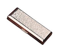 YXZN Metall Zigarettenetui für Männer und Frauen verlängern ultradünne tragbare Zigarettenhalter Edelstahl Zigarettenschachtel,Silver,108X46X20MM