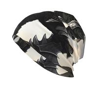 YYHHAOFA A Monster in Armor Bedruckte Erwachsene Strickmütze Lässige Bohnenkappe Elastische Krempe Hut Unisex Schwarz