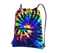 YYHHAOFA Exotic Tribe Batik-Stil Drucke Kordelzug Reißverschluss Rucksack - Leichter wasserdichter Turnbeutel mit Fronttasche für Reisen, Sport & Yoga