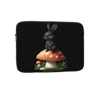 YYHHAOFA Little Black Rabbit Sitting on a Mushroom Picture Portable Laptop Sleeve Case - Shockproof Portable Laptop Sleeve Bag 38.1 cm for Men and Women Business Travel Office Daily Use