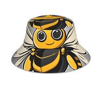 YYHHAOFA Niedlicher reflektierender Fischerhut mit gelbem Bienendruck, leicht, atmungsaktiv, faltbar, für Damen und Herren