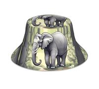 YYHHAOFA Reflektierender Fischerhut mit Elefantenmotiv, leicht, atmungsaktiv, faltbar, für Damen und Herren, Schwarz