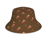 YYHHAOFA Reflektierender Fischerhut mit Schokoladenquadrate und Kuchendruck, leicht, atmungsaktiv, faltbar, für Damen und Herren