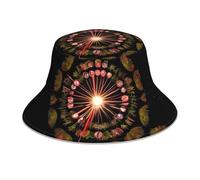 YYHHAOFA Reflektierender Fischerhut mit Sternenmotiv und Löwenzahndruck, leicht, atmungsaktiv, faltbar, für Damen und Herren