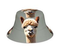 YYHHAOFA Reflektierender Fischerhut - Unisex Faltbarer Wende-Sonnenschutz Hut für Damen und Herren Alpaka Avatar Bild Schwarz, Schwarz, Einheitsgre