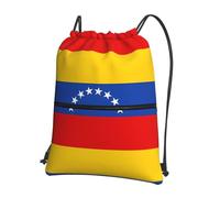 YYHHAOFA Rucksack mit Kordelzug, Motiv: Flagge von Venezuela, leichter Turnbeutel mit wasserabweisendem Stoff, praktischer Fronttasche und verstellbaren Trägern für Reisen