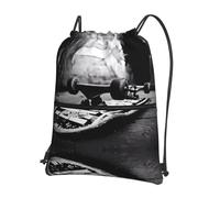 YYHHAOFA Skate Boards Prints Rucksack mit Kordelzug und Reißverschluss, leicht, wasserdicht, Turnbeutel mit Fronttasche für Reisen, Sport und Yoga