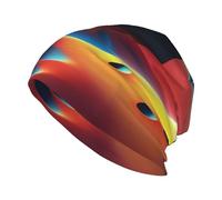 YYHHAOFA Unbekannt Planet Bedruckte Erwachsene Strickmütze Casual Bean Cap Elastische Krempe Hut Unisex Schwarz