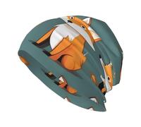 YYHHAOFA Yellow Fox Printed Adult Knitted Hat Casual Bean Cap Elastic Brimless Hat Unisex