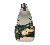 YYHWHJDE Cross-Brusttasche diagonal - hochwertige, langlebige und geräumige Umhängetasche für Damen und Herren, große Öffnung, Krokodilmuster, Schwarz, Einheitsgröße, Schwarz , Einheitsgröße