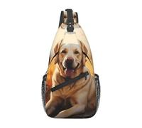 YYHWHJDE Cross-Brusttasche diagonal - hochwertige, langlebige und geräumige Umhängetasche für Damen und Herren, Labrador Retriever, Hunde-Aufdruck, Schwarz, Einheitsgröße, Schwarz , Einheitsgröße