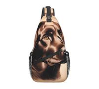 YYHWHJDE Cross Chest Bag Diagonal - Hochwertige, langlebige und geräumige Umhängetasche für Damen und Herren Braun Labrador Retriever Prints, Schwarz, Einheitsgröße, Schwarz , Einheitsgröße