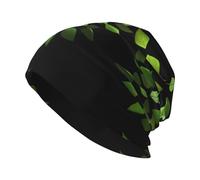 YYHWHJDE Falling Green Leaves Picture Erwachsene Strickmütze Casual Bean Cap Elastische Krempe Hut Unisex