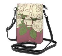 YYHWHJDE Kleine Handy-Geldbörse, 19,3 x 12,4 cm, weiße Rose der Liebe, Leder, Crossbody-Klappe, Handytasche für Damen, perfekt für Spaziergänge, Camping