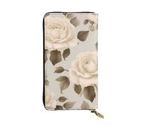 YYHWHJDE Lange Clutch-Geldbörse aus Leder, Shabby-Rose, Blumenbild, für modische Mädchen und Frauen, stilvoll und personalisiert, 19 x 10,5 cm, Schwarz, Einheitsgröße, Schwarz , Einheitsgröße