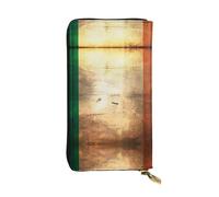 YYHWHJDE Lange Clutch-Geldbörse mit irischem Retro-Design, Leder, entworfen für modische Mädchen und Frauen, stilvoll und personalisiert, 19 x 10,5 cm, Schwarz, Einheitsgröße, Schwarz , Einheitsgröße