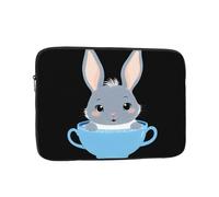 YYHWHJDE Little Gray Rabbit in a Blue Teacup Picture Shockproof Portable Laptop Sleeve Case 38.1 cm for Men and Women Business Travel, School, and Office Daily Use