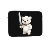 YYHWHJDE Little White Bear Holding a Sword Picture Shockproof Portable Laptop Sleeve Case 38.1 cm for Men and Women Business Travel, School, and Office Daily Use