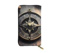 YYHWHJDE Magical Design Lange Geldbörse aus Leder mit nordischem Runen Kompass Design für Mädchen und Frauen, modisch, elegant und personalisiert 19 x 10,5 cm, Schwarz, Einheitsgröße, Schwarz, Gr