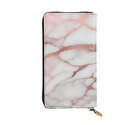 YYHWHJDE Rose Gold Marmor Design Hintergrund Bild Qualität Leder Lange Clutch Geldbörse Entworfen für Mode Mädchen und Frauen Stilvoll 19.0 cmx10.5 cm, Schwarz, One Size, Schwarz, Einheitsgröße