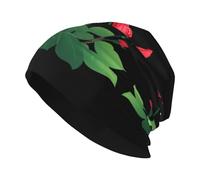 YYHWHJDE Rose Red Garden Picture Erwachsene Strickmütze Casual Bean Cap Elastische Krempe Hut Unisex