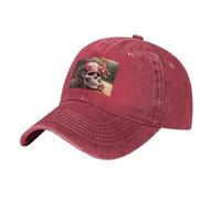 YYHWHJDE Schwarze Baseballkappe für Erwachsene, Motiv: Zucker, Horror, Totenkopf, Blumen, Rose, Drucke, für Damen und Herren, stilvoll, langlebig, Rot, Einheitsgre