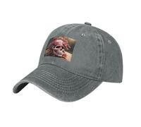 YYHWHJDE Schwarze Baseballkappe für Erwachsene, Motiv: Zucker, Horror, Totenkopf, Blumen, Rose, Drucke, für Damen und Herren, stilvoll, langlebig, Grau, Einheitsgröße