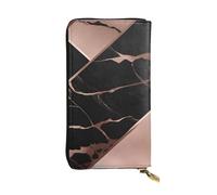 YYHWHJDE Schwarze Rose Gold Marmor Bild Qualität Leder Lange Clutch Geldbörse Entworfen für Mode Mädchen und Frauen Stilvoll 19 x 10,5 cm, Schwarz, Einheitsgröße, Schwarz, Einheitsgröße