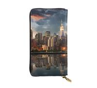 YYHWHJDE The New York City Skyline bedruckte lange Clutch-Geldbörse aus Leder, entworfen für modische Mädchen und Frauen, stilvoll und personalisiert, 19 x 10,5 cm, Schwarz, Einheitsgröße, Schwarz ,