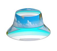 YYHWHJDE WHJSHOP Maldives Holidays Bedruckter reflektierender Fischerhut atmungsaktiv für Damen und Herren für Reisen, Camping, Schwarz