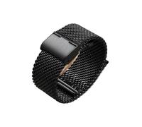 YYJzsw 1,0 Mm Milanese Mesh Loop Edelstahl-Uhrenarmband 18-24 Mm Armbänder Kompatibel Mit DW 3 Mm Dickes Armband Kompatibel Mit Omega(Black,22mm)