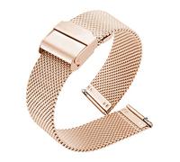 YYJzsw 12/14/16/18/20/22 mm Milanese Loop Quick Release Edelstahlarmband Herren Damen Mesh Metall Ersatzarmband Uhrenarmband(Rose gold,20mm)