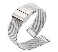 YYJzsw 12/14/16/18/20/22 mm Milanese Loop Quick Release Edelstahlarmband Herren Damen Mesh Metall Ersatzarmband Uhrenarmband(Silver,22mm)