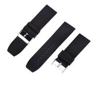YYJzsw 16 mm - 28 mm wasserdichte solide weiche Silikonschnalle schwarzes Uhrenarmband Band Ersatzarmband Gürtel Uhrenzubehör 18 mm 20 mm(18mm)