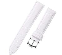 YYJzsw 8 10 12 14 15 16 17 18 19 20 mm echtes Lederarmband Uhrenarmband Armbanduhren Band weiblich rot weiß schwarz(White,19mm)