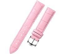 YYJzsw 8 10 12 14 15 16 17 18 19 20 mm echtes Lederarmband Uhrenarmband Armbanduhren Band weiblich rot weiß schwarz(Pink,19mm)