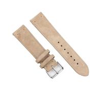 YYJzsw Echtes Leder Wildleder Uhrenarmband Retro 18mm 19mm 20mm 22mm Grau Blau Uhrenzubehör(Beige,24mm)