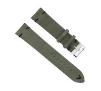 YYJzsw Echtes Leder Wildleder Uhrenarmband Retro 18mm 19mm 20mm 22mm Grau Blau Uhrenzubehör(Green-black wire,18mm)