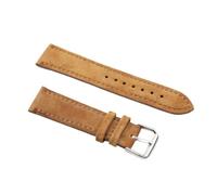 YYJzsw Echtes Leder Wildleder Uhrenarmband Retro 18mm 19mm 20mm 22mm Grau Blau Uhrenzubehör(Tan,20mm)