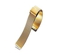 YYJzsw Edelstahlschnalle Mesh-Gürtel Uhrenarmband ultradünne Stahlarmbänder kompatibel mit Damen Herren Armbanduhr Marken 10/12/14/16/18/20/22mm(Gold,18mm)