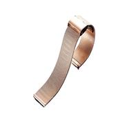 YYJzsw Edelstahlschnalle Mesh-Gürtel Uhrenarmband ultradünne Stahlarmbänder kompatibel mit Damen Herren Armbanduhr Marken 10/12/14/16/18/20/22mm(Rose Gold,22mm)