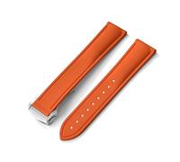 YYJzsw Kompatibel Mit Tank Santos Swatch Universal 20 Mm 21 Mm 22 Mm Schnellverschluss FKM-Kautschukarmband Mit Faltschließe(Orange With Buckle,22mm)