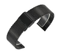 YYJzsw Uhrenarmband Edelstahl-Uhrenarmband 1.0 Line Milan Mesh-Armband 18 mm 20 mm 22 mm 24 mm Band-Armband(Black,22mm)