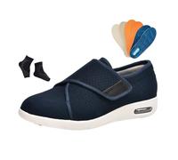 Yytcsjz Orthopädische Diabetiker-Hausschuhe, Weite Rutschfeste Verstellbare Herrenschuhe Für Diabetiker Ödeme Und Arthritis, Bequeme Atmungsaktive Schuhe Für Senioren Orthopädisches Gehen(Blue,41 EU)