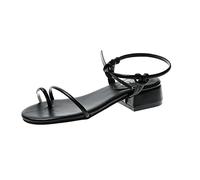 Yytcsjz Riemchen-Flats Bunion Sandalen, modisch bequem, Damen Mid Low Block Heels Ankle Open Toe Schuhe, für orthopädische Big Toe Bone Correction Beach Travel (Color : Black, Size : 40 EU)
