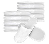 YYTECH 20 Paar Hotel Hotelslipper, Gäste Slipper, Frottee Pantoffeln, Einweg Hausschuhe, Komfort, Rutschhemmend, 5mm Sohle, Hotel Spa, für Gästezimmer Weiß