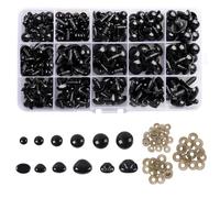 YYTOL Sicherheitsaugen für Häkeltiere 566 Stück Amigurumi Häkel Augen Knopfaugen Puppenaugen und Nasen für Häkeltiere Kuscheltiere Puppen 5-14mm