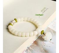 YZDKJ 108 * 8mm / 10mm Original Design Natürliche Weiße Bodhi Wurzel Perlen Armband Lotus Bract Für Frauen Meditation Balancieren Schmuck Geschenk (Metal Color : Black Gun Plated)