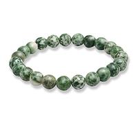 YZDKJ Charm männer Chakra armbänder Frauen schmuck Lava Stein grün agates beschmutzte perlen Quarz armreifen elastische Armband weibliche zubehör (Metal Color : Style 2)